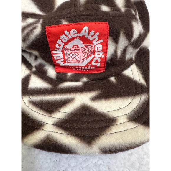 Milkcrate Athletics Aztec Fleece 5 Panel Hat Brown‎ Cream Geometric Snapback Cap - Picture 2 of 6